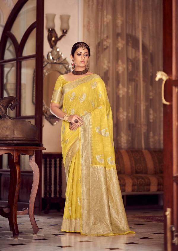 Revanta Chhaya Fancy Heavy Festive Wear Soft Linen Saree Collection